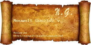 Neuwelt Gusztáv névjegykártya